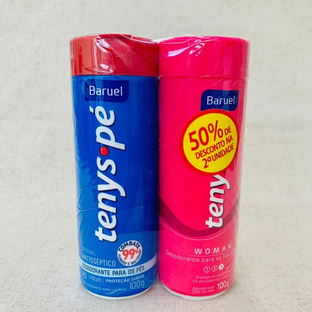 KIT TALCO TENYS-PÉ  2UN PÓ /100G CADA AZUL E ROSA