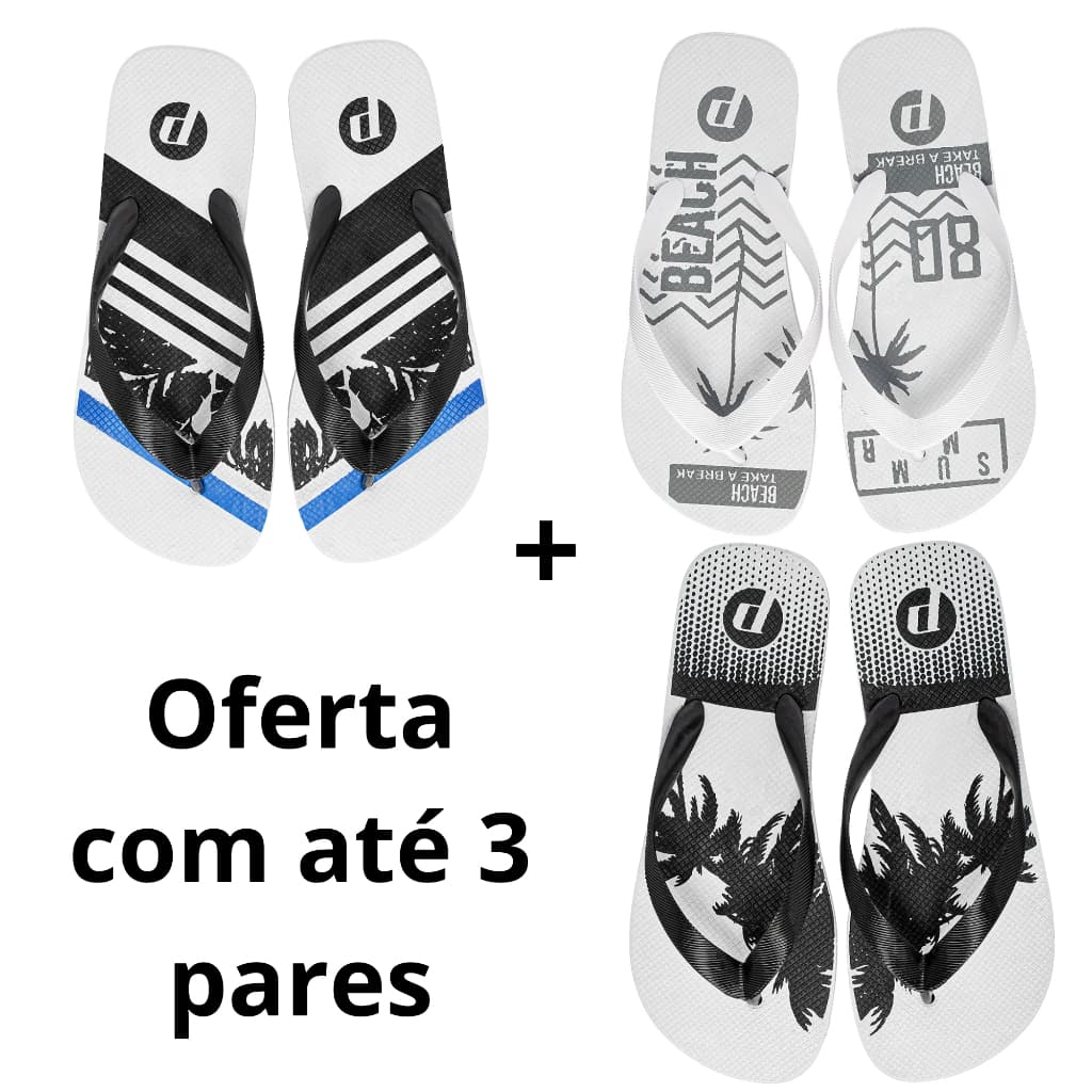 Kit Chinelo Masculino Macio Leve Confortável