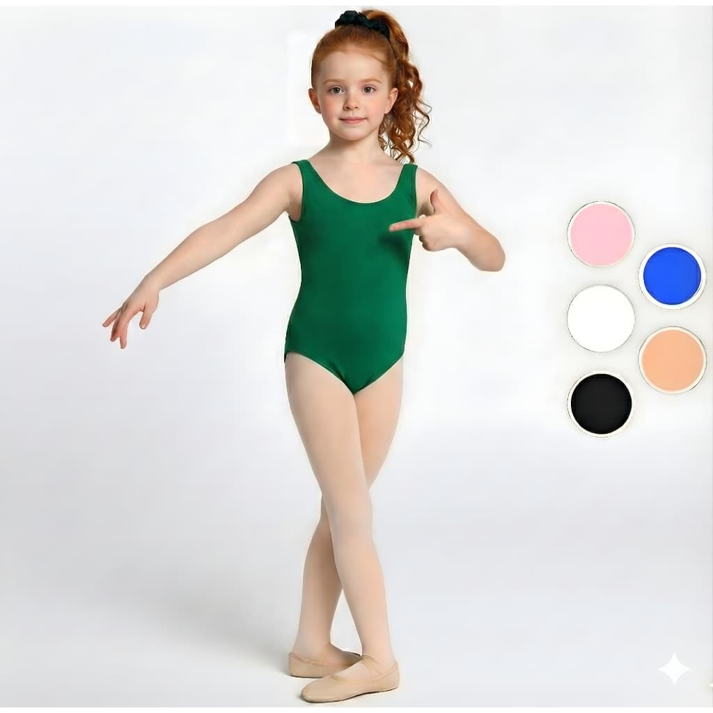 Body Regata Infantil Feminino em Suplex Liso – Unitário com Cores Sortidas (2 a 10 Anos)