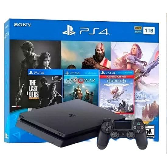 Playstation 4 Slim 500 gigas com 2 controles e 2 jogos