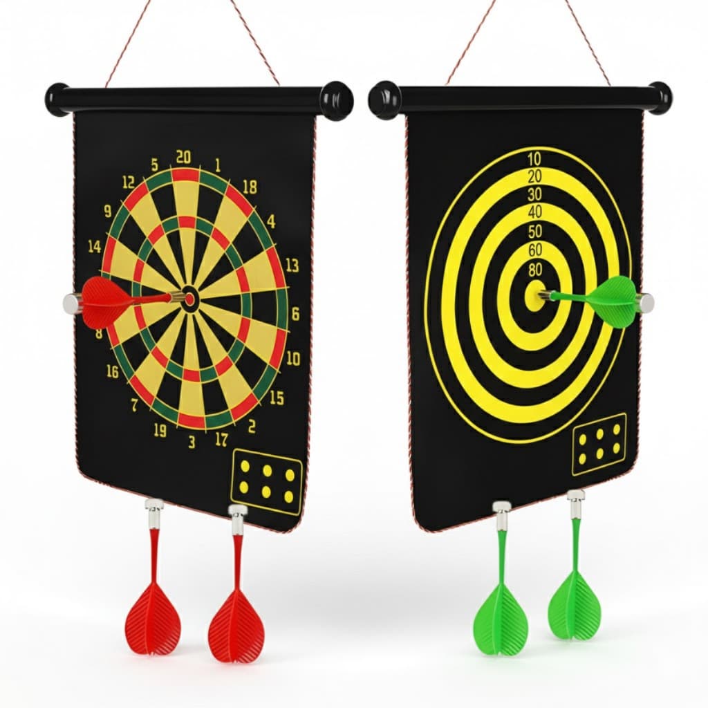 Jogo de Dardos Tiro ao Alvo Dupla Face com 6 Dardos Magnéticos Ideal para Diversão e Treino