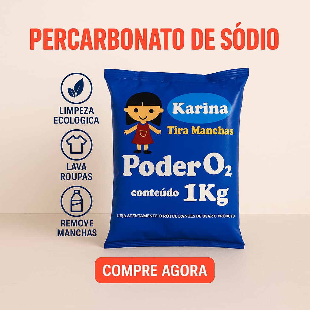 Kit 2 Tira Manchas em Pó 1kg percabonato Power O2 Removedor