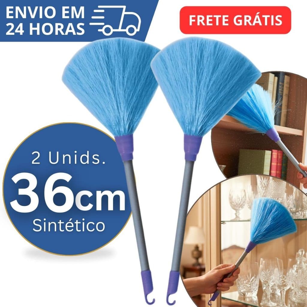 Kit 1/2/3 Espanadores Pó Fibra 36 Cm Limpa Poeira Moveis Grande
