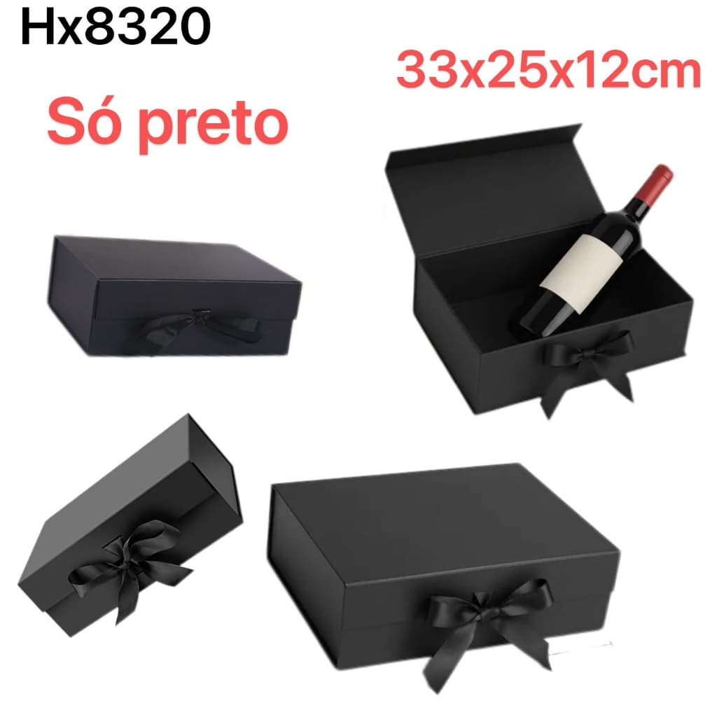 Caixa De Presente Premium Rígida Com Trava Magnética e Laço de Cetim 8286 8320 8319