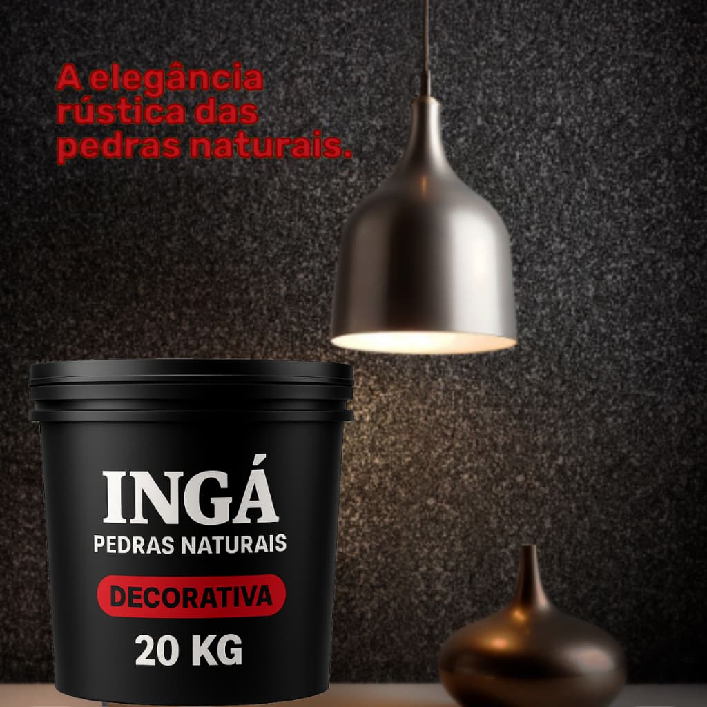Revestimento Decorativo Textura Pedra Natural 20 KG Moderna Para Ambientes Internos e Externos