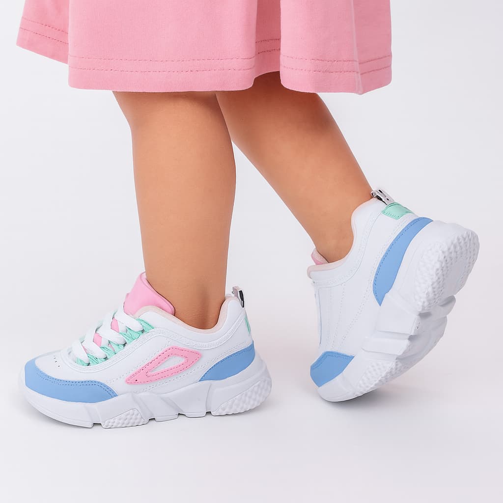 Tênis Infantil Escola Macio Confortável Sola Antiderrapante Blogueira