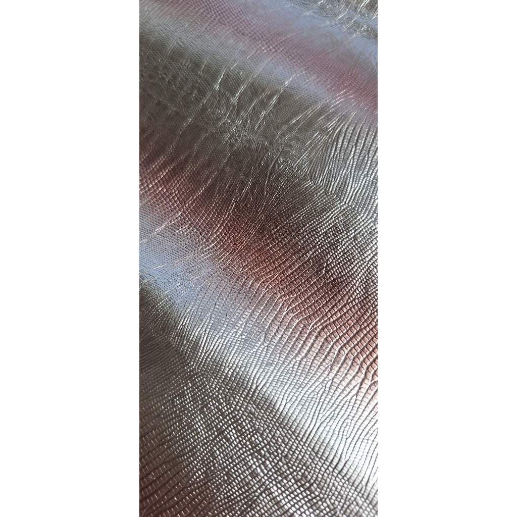 Retalho Couro Lagarto Prata Degrade