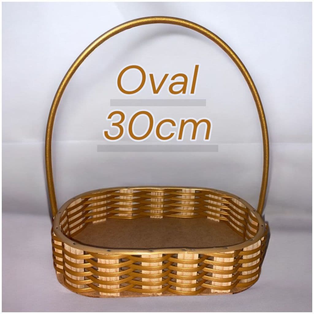 Kit com 10 fraldera oval de 30cm com madeira de pino e fita sintética