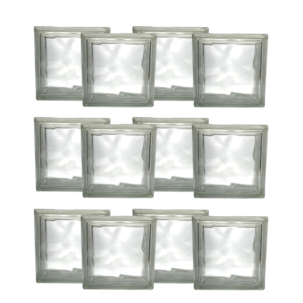 Kit 12 Tijolos De Vidro Bloco Incolor Conforto Visual 19x19