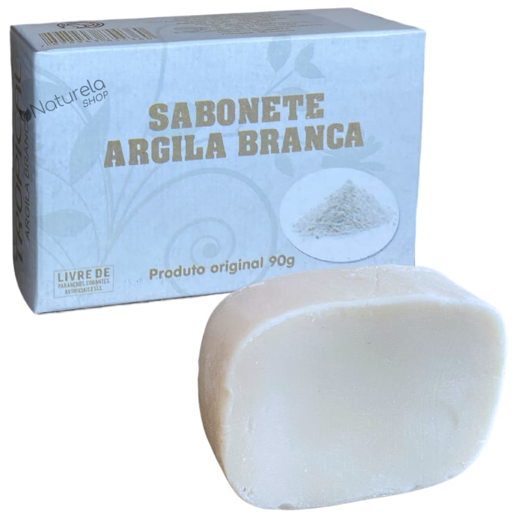 3 Un. Sabonete Barra Argila Branca Tropical 90g