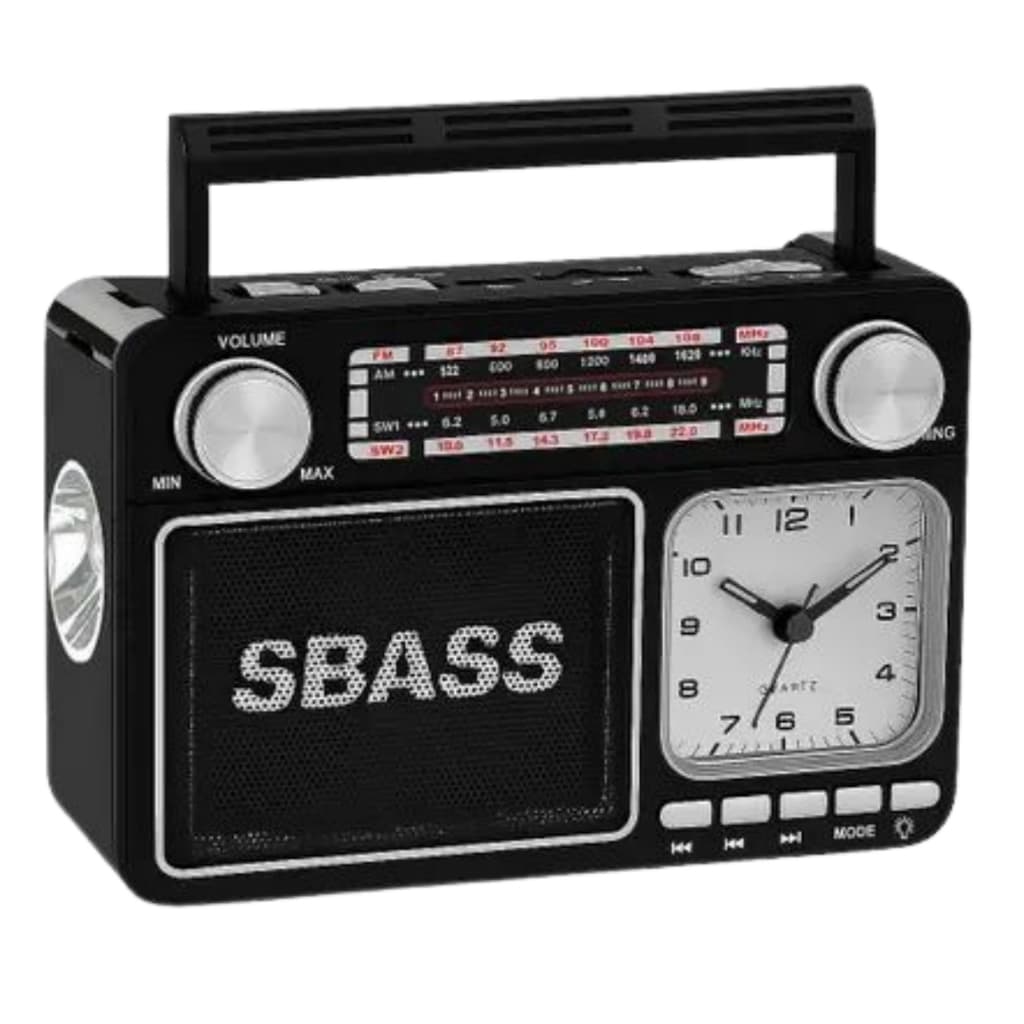 Rádio Fm Am Retrô Vintage Usb Tomada Bluetooth Portátil Preto Marrom