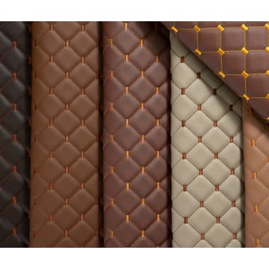 Tecido Sintético Courvin Costura Diamante Acoplado Espuma D26 | 1,40 m (Largura) X 1,00 m (Comprimento linear)