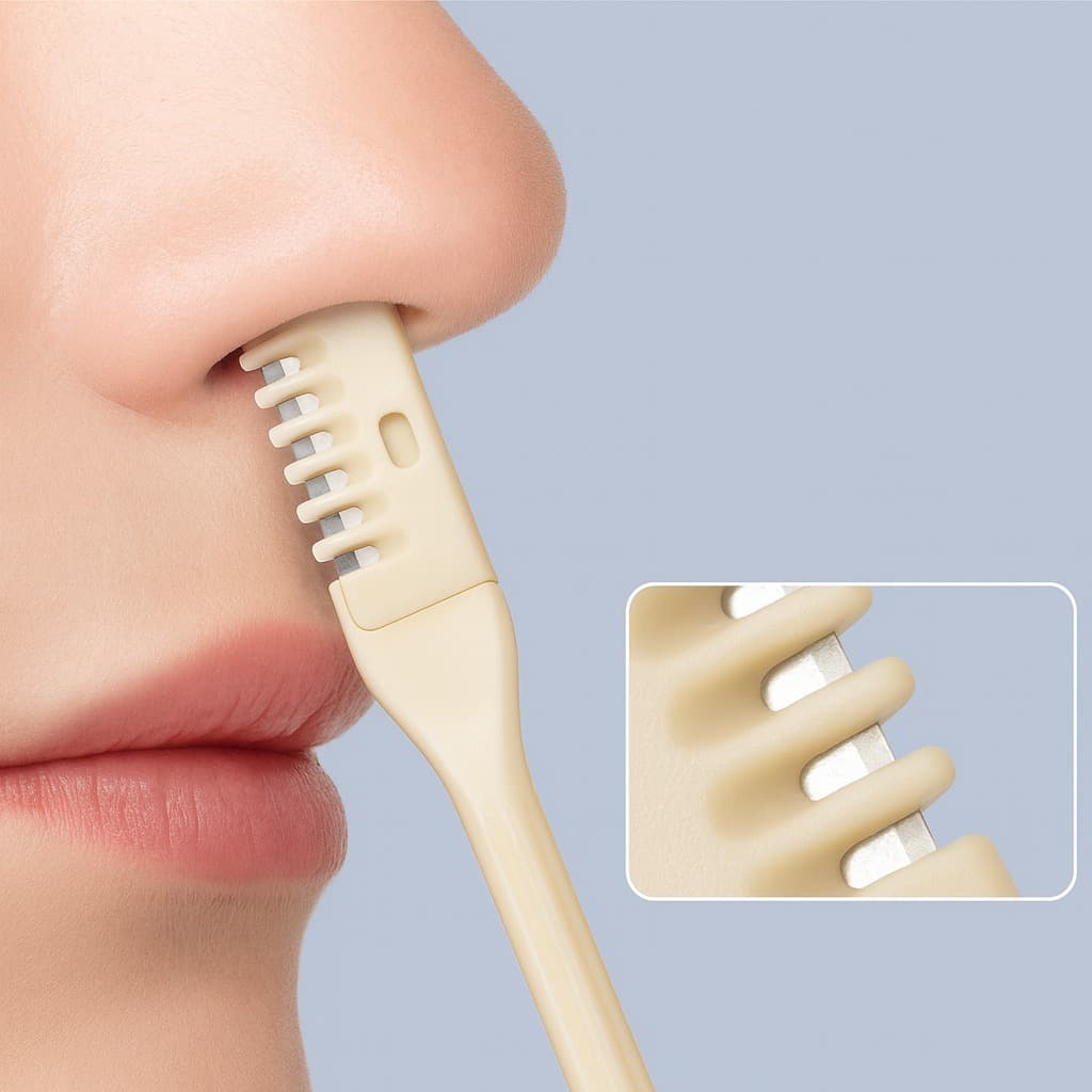 Kit 3 Aparadores de Pelos 360° Cortador de Cabelo Manual Depilador de Orelha Seguro Portátil