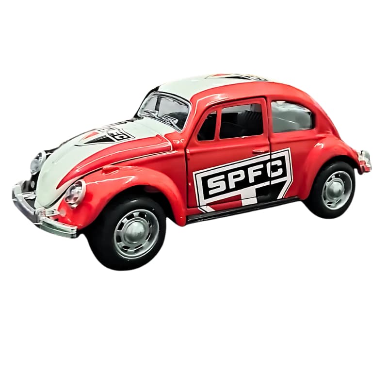 Carrinho Miniatura Fusca Time São Paulo De Metal Coleção Tricolor