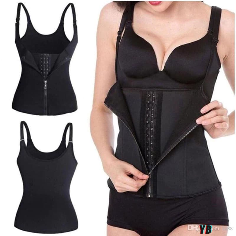 Cinta Modeladora Feminina com Zíper - Cintura Dupla de Compressão Ajustável para Redução Abdominal e Suporte com Alça