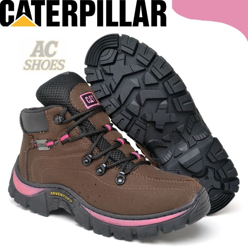 Coturno Bota Adventure Feminina Caterpillar Lona Reforçada Solado Borracha