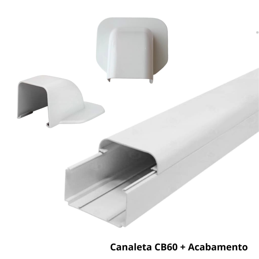 Kit Canaleta CB60/CB80/CB30 + Terminal Acabamento Para Ar condicionado split
