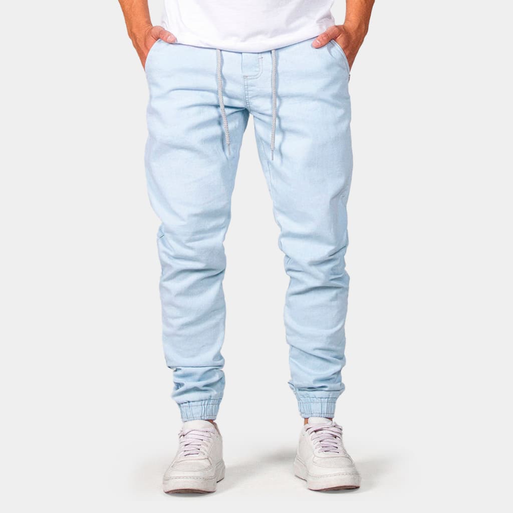 Calça Masculina Jogger Com Punho e Elastano Estilo Skate StreetWear