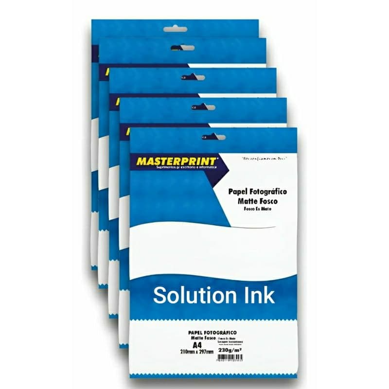 Papel Fotografico 230g Matte Fosco 100 Folhas Masterprint Branco