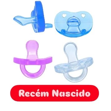 Chupeta Recém Nascido Comfort orto ou redonfo  100% silicone de 0 à 6 meses (0127)