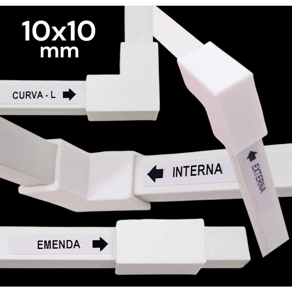 Acabamento L Emenda Canaleta de PVC 10x10mm ou 1x1cm ( escolher na opção ) - kit com 5 peças