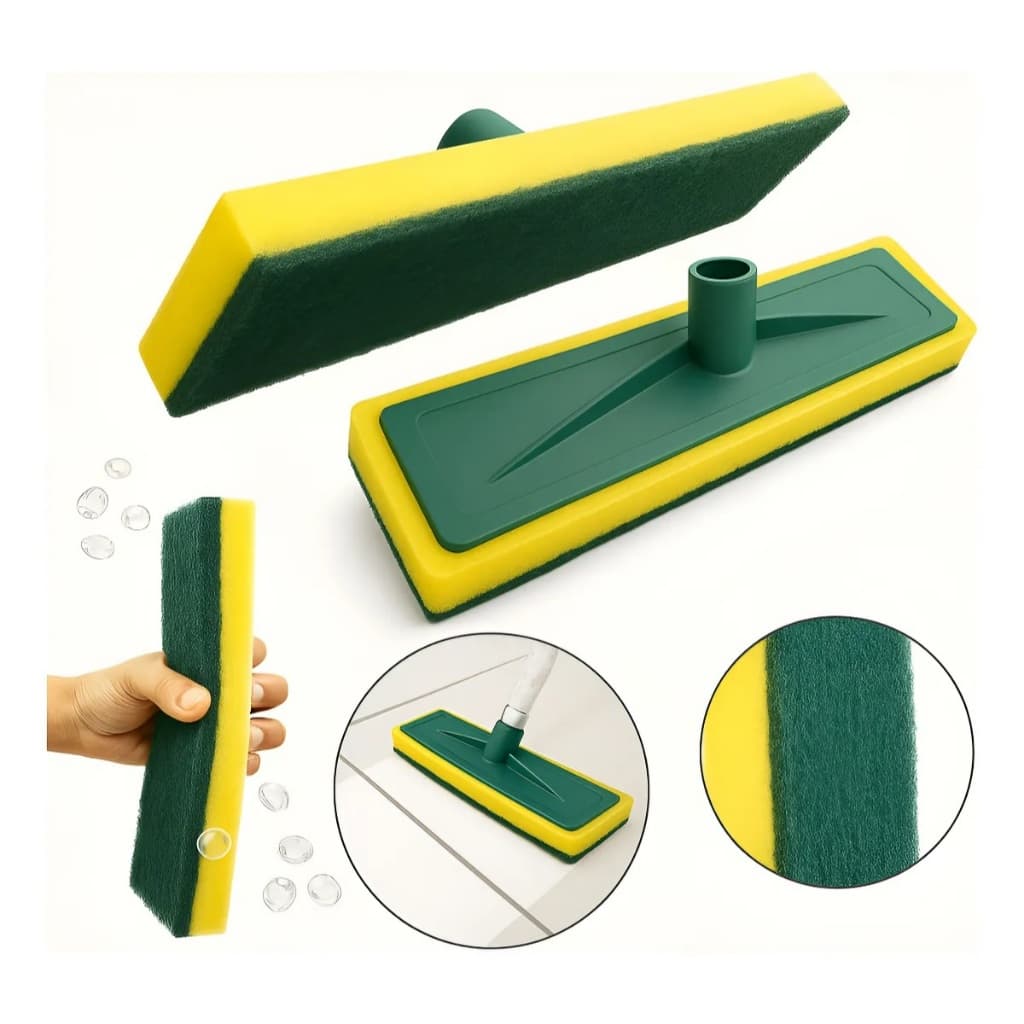 Rodo Lava Azulejo Esponja Esfregão Banheiro Abrasivo Kit