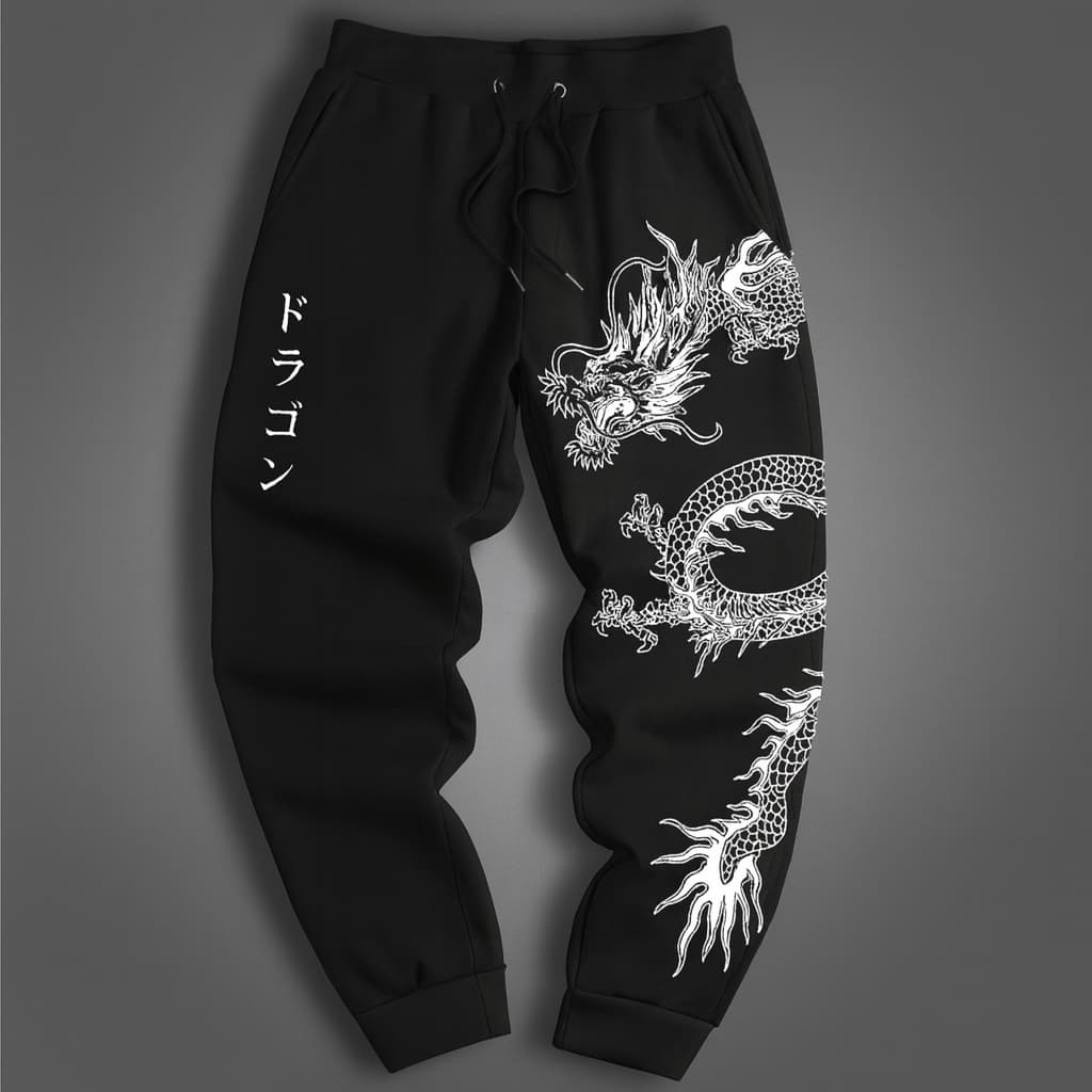 Calça Moletom Streetwer Estampada Dragão Unissex Novo!