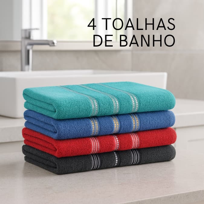 Kit 04 Toalhas Banhão Banho Gigante Soft Prime