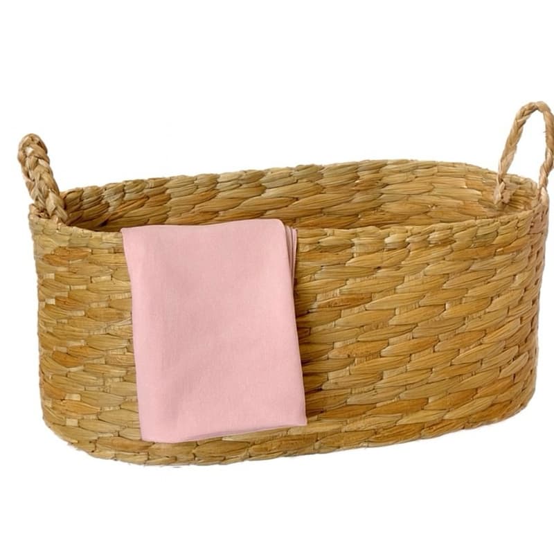 Cesto Oval Palha De Taboa Com Alça G Decração Elegante Estilo Boho