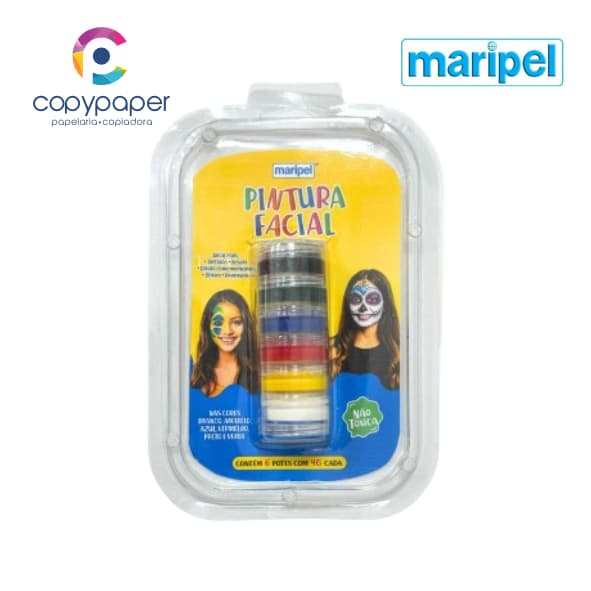 Pintura Facial Cremosa Maripel 6 Cores Maquiagem Artística • Carnaval • Festas