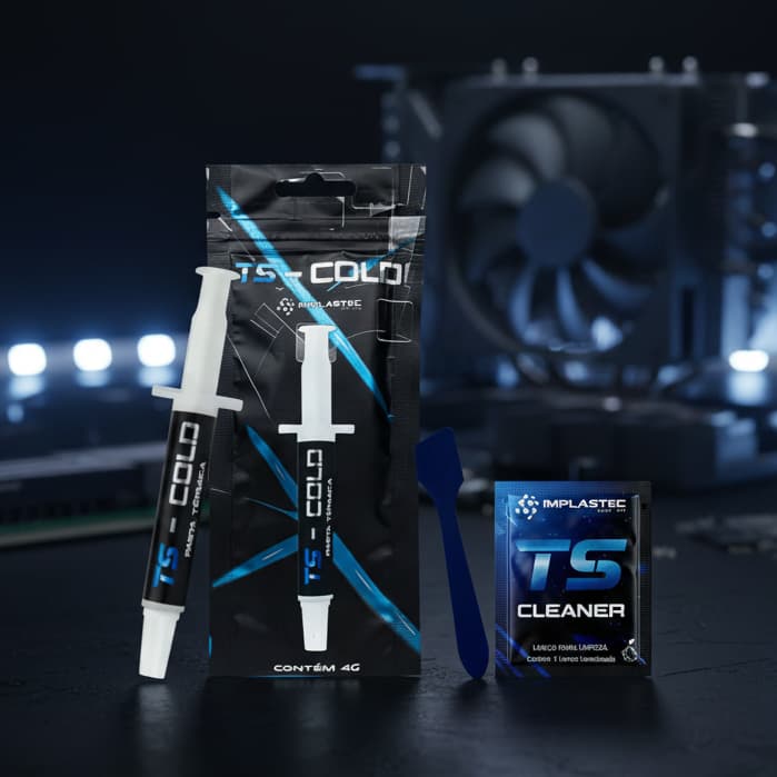Pasta Térmica TS Cold 1g Cor Cinza – Acompanha Espátula e Sachê Cleaner