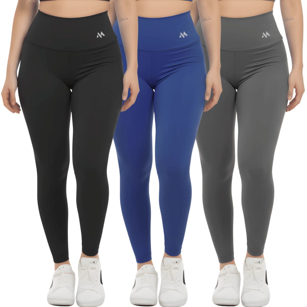 KIT 3 Legging Blackout Basic Com Flexibilidade