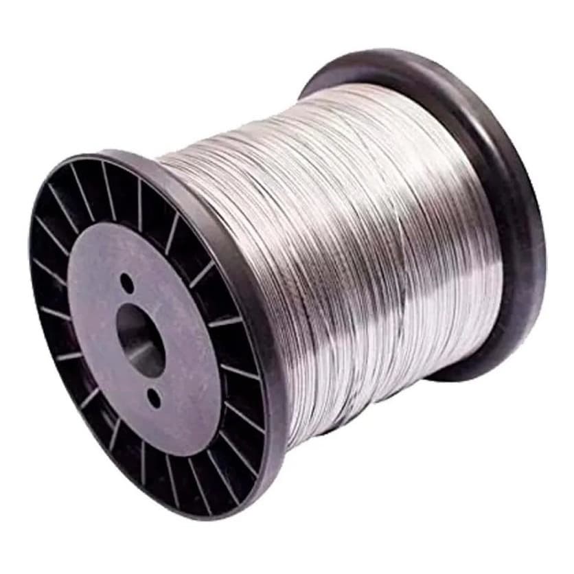Bobina de Arame Fio de Aço Inox 0,45MM 0,212kg Aproximadamente 120 Metros 304L Para Cerca Elétrica