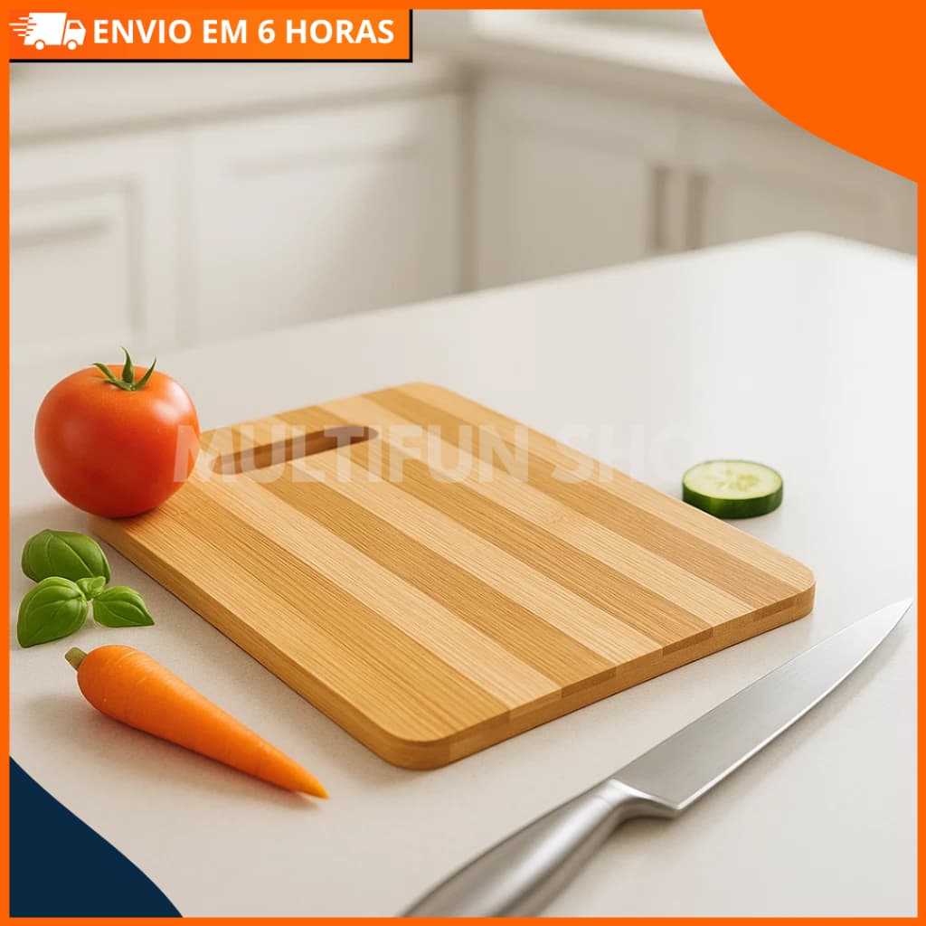 Tábua de Corte Bambu 16x24 cm – Durável, Antibacteriana, Compacta e Fácil de Limpar