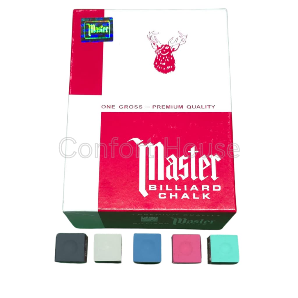 Kit Gizes Master Diversas Cores - Giz Profissional para Taco de Sinuca/Bilhar