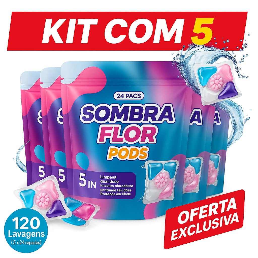 Sabão Cápsula Detergente Lava Roupas 5em1 pods 24 Cápsulas