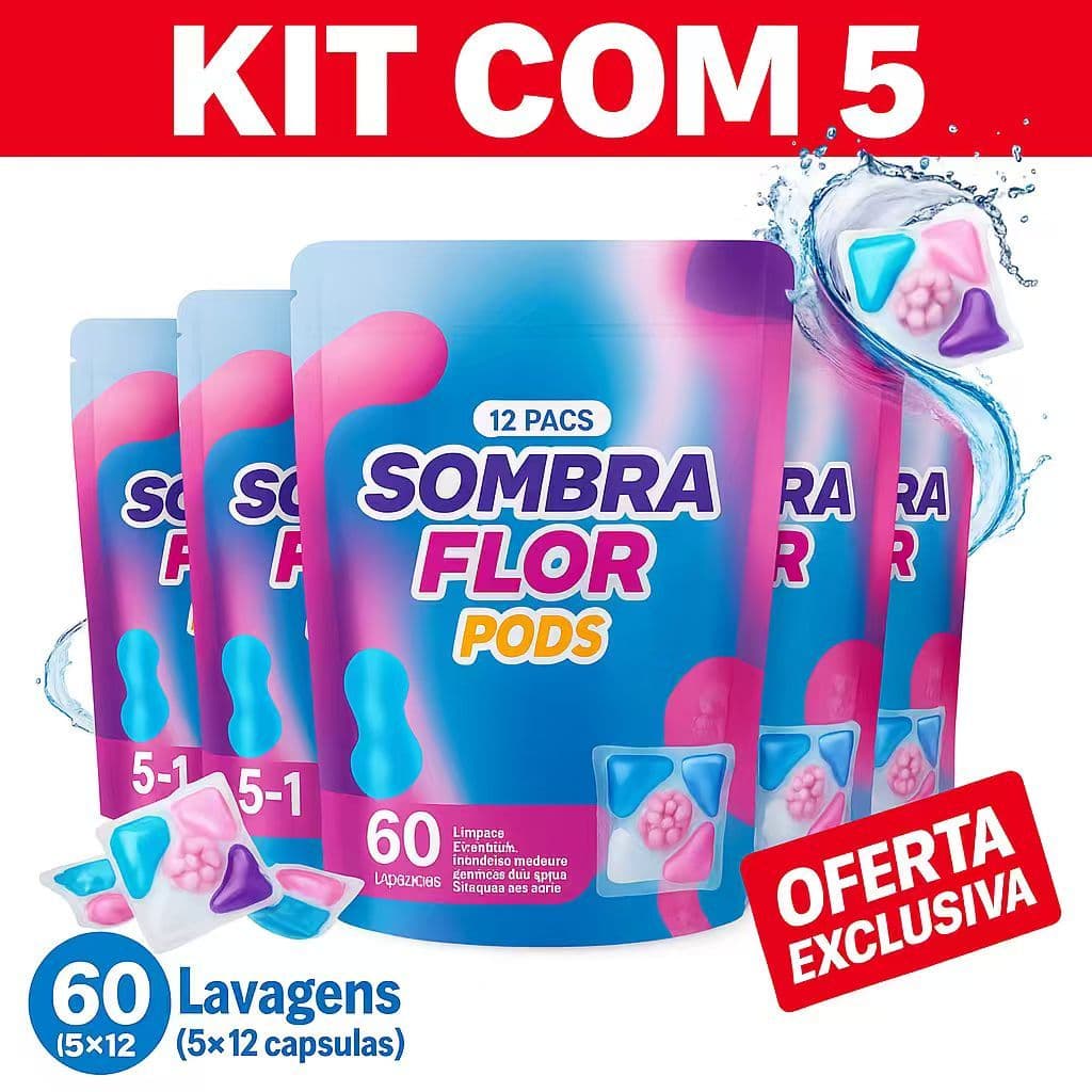 Sabão Cápsula Detergente Lava Roupas 5em1 pods 12 Cápsulas