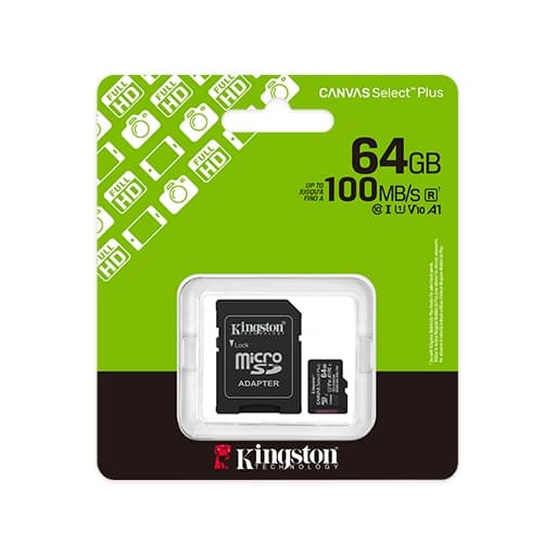 Cartão de Memória 64gb Micro Sd Canvas Select Plus 100mbs A1 Kingston