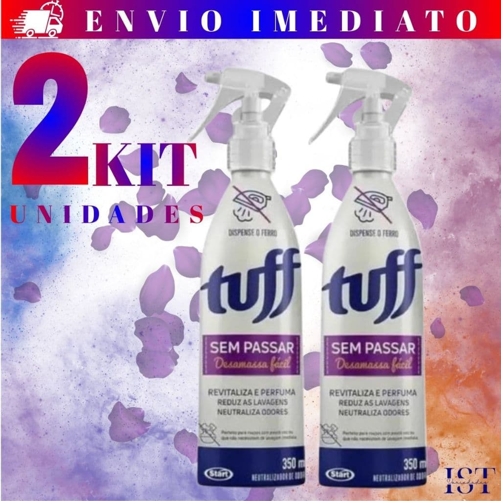 Tuff Sem Passar Perfuma e Neutraliza Roupas Desamassa Fácil Passar Spray 350ml