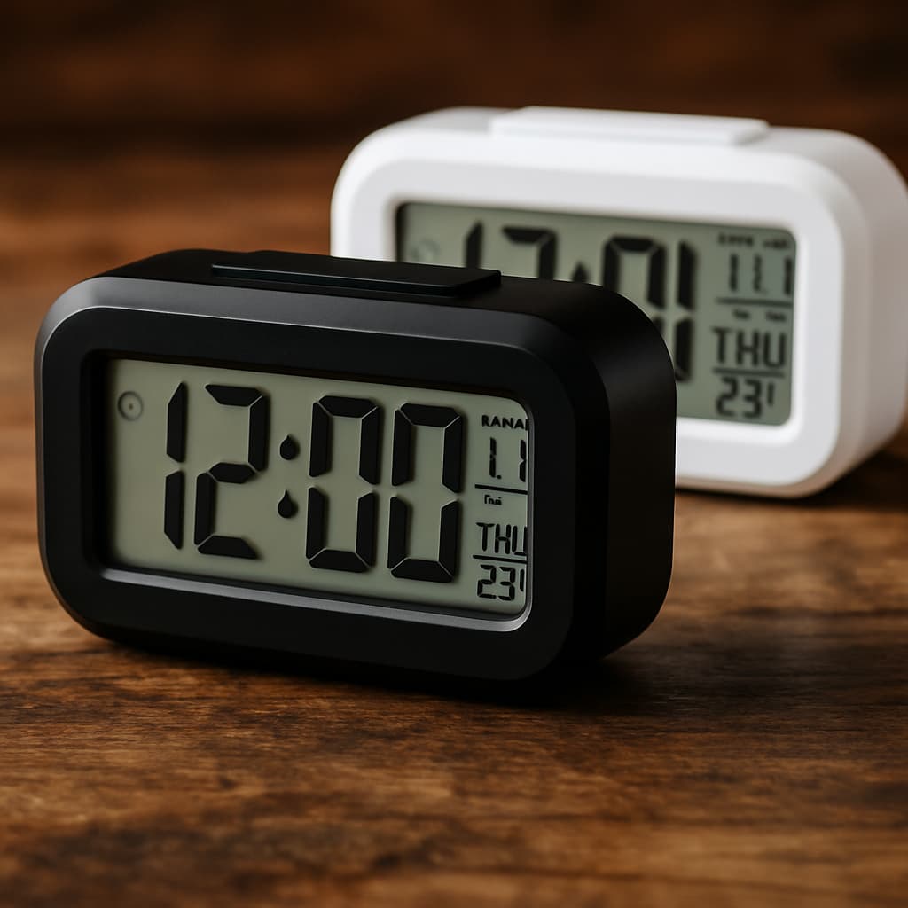 Mini Relógio Digital Led Despertador Alarme Temperatura Data Prático Portátil Preto Branco Cabeceira