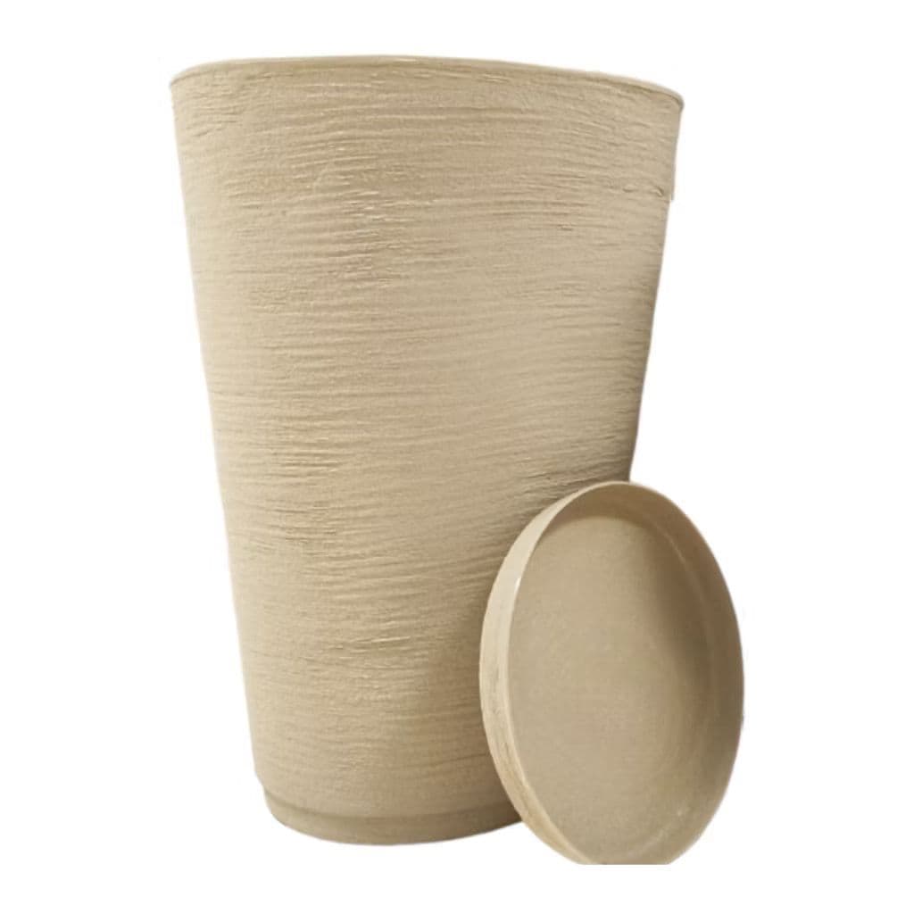 Vaso para Plantas Grande Decorativo Tamanho G 60X37X23 em Polietileno Coluna Redonda Cone Escovado Luxo