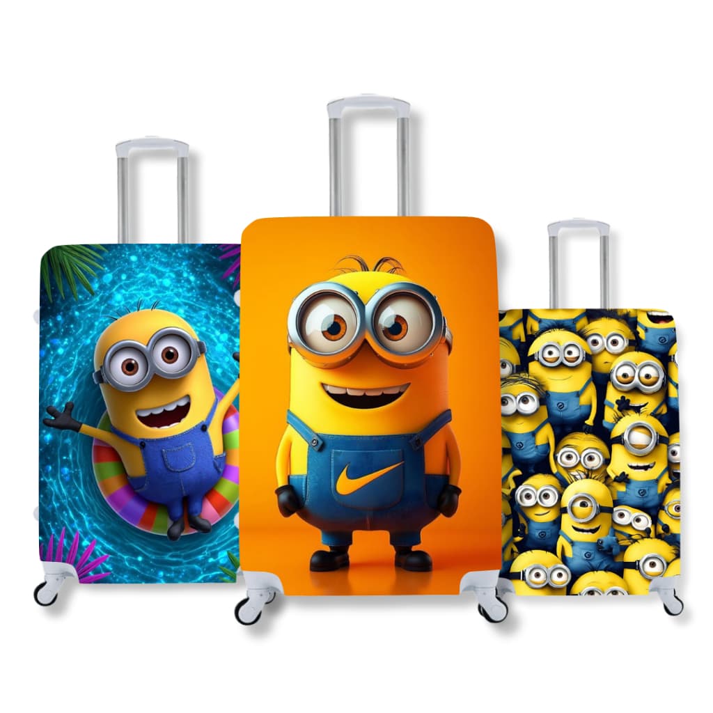 Capa De Mala Protetora Viagens Personalizada Elástica Minions