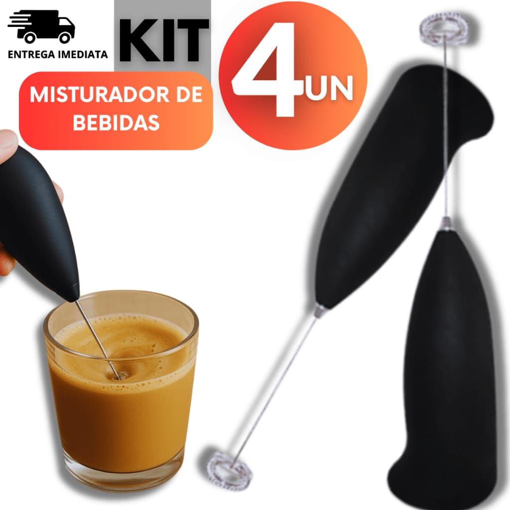 Kit 04/03/02 ou 01  Misturadores de Bebidas em Geral Mini Mixer Misturador Elétrico Sucos Milkshakes Leites Variáveis
