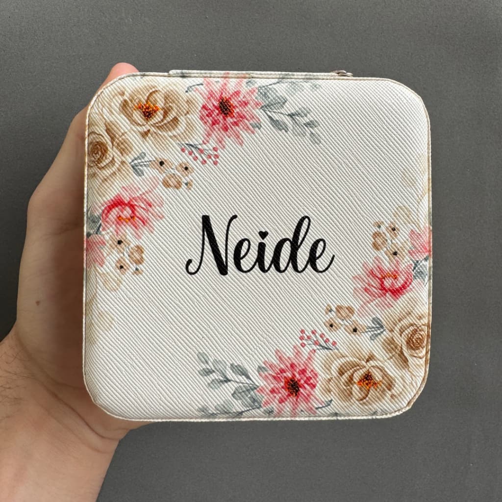 Porta Joias Personalizado Com Nome Estampas Florais