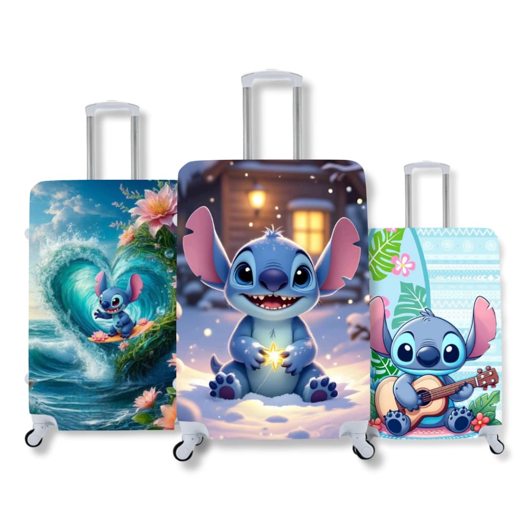 Capa De Mala Protetora Personalizada Stitch Bagagem Viagem