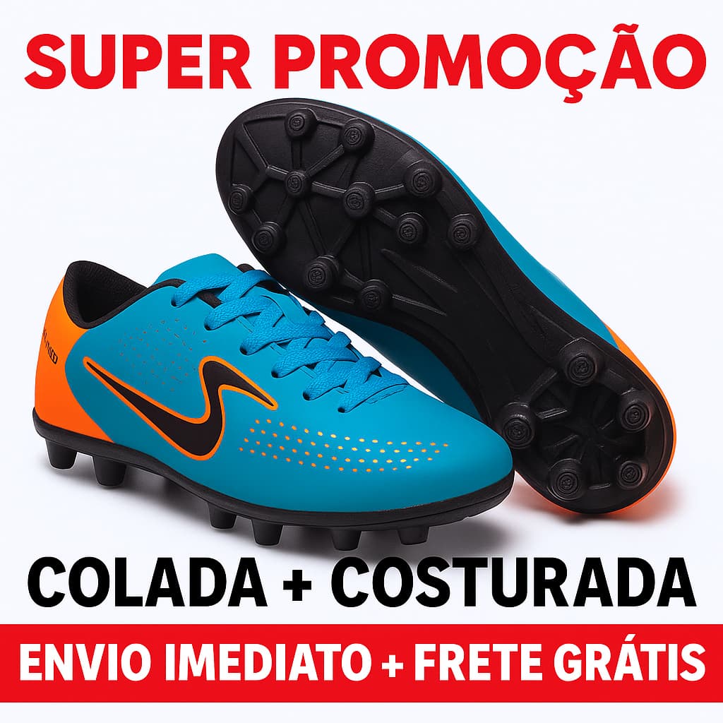 Chuteira Campo gramado Masculina e Feminina Zyller Tiempo Futebol Várias Cores Masculino Feminino