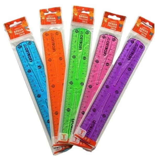 Régua Flexível 20cm Color Sortida Não Quebra-Leoleo