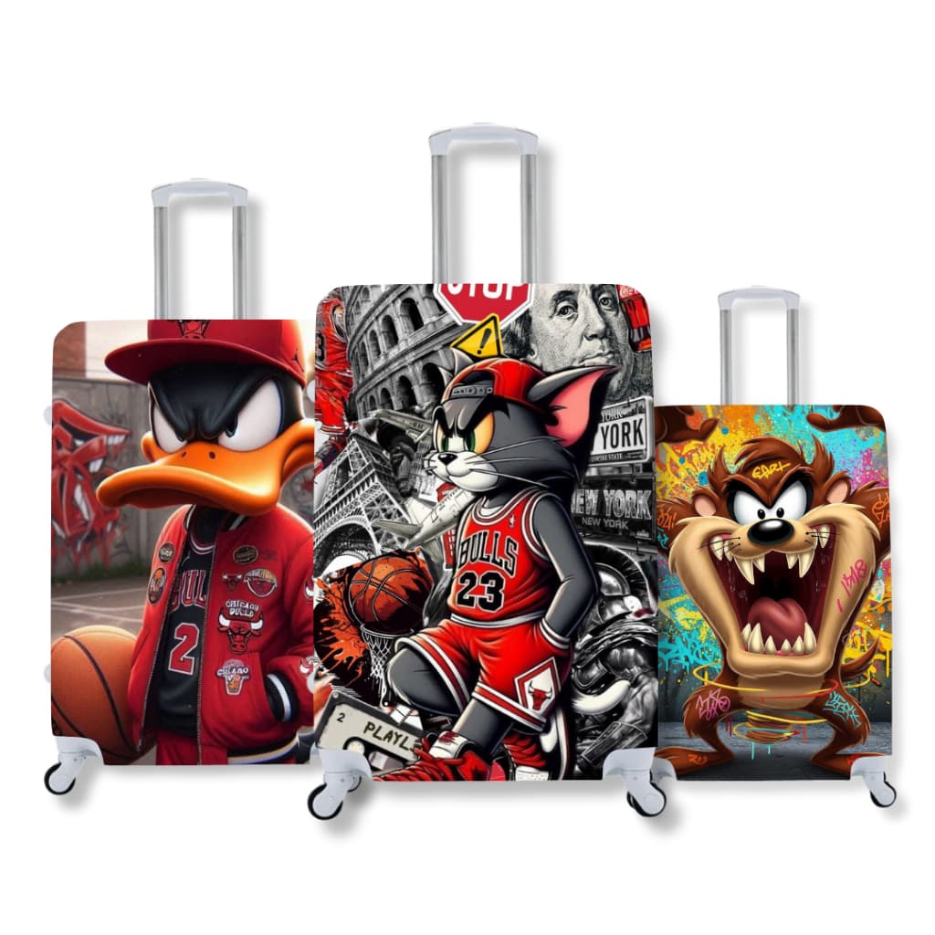 Capa De Mala Protetora Elástica Personalizada Personagens Viagens