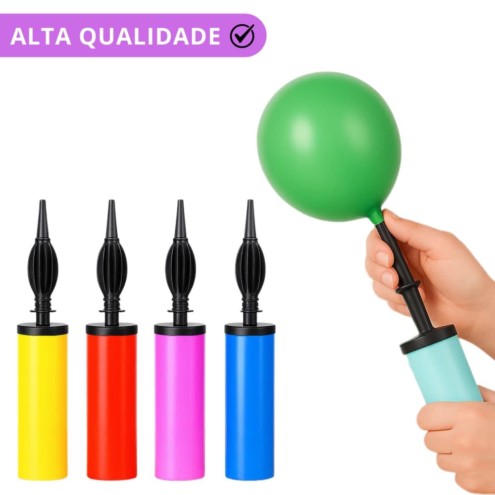 Bomba para encher balão – Bomba inflador manual bexiga – Festa decoração