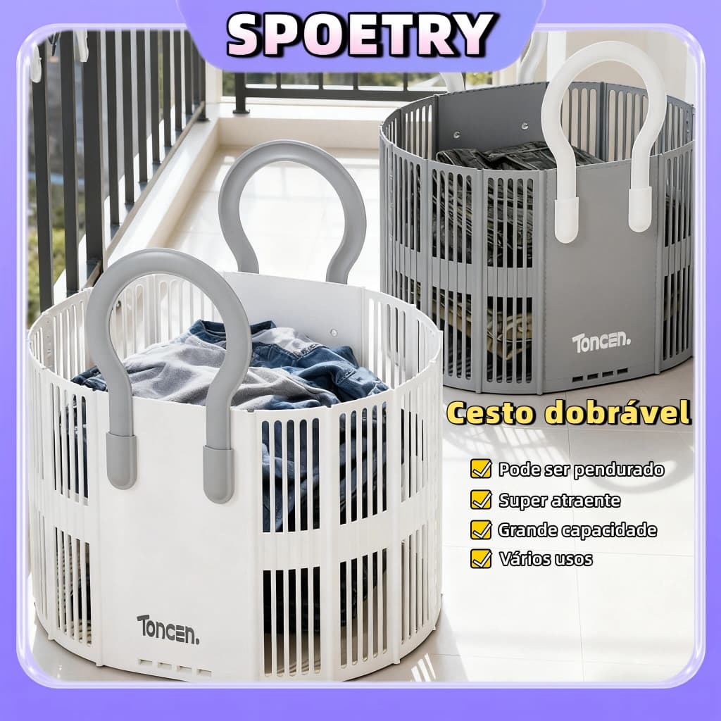 Cesto dobrável para roupas sujas brinquedos e organização doméstica Prático e versátil